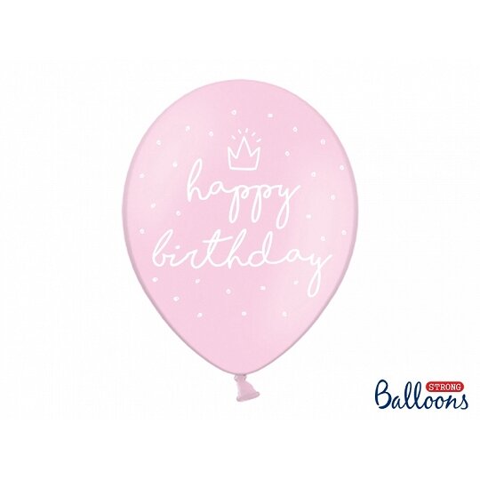 _Balionas "Happy birthday", rožinis, 30 cm