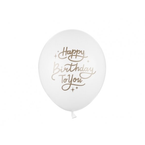 _Balionas "Happy birthday to you", baltas, 30cm