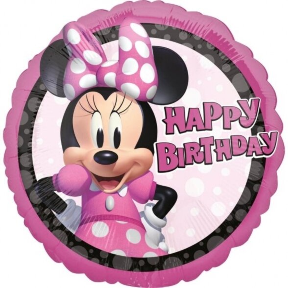 Balionas Happy birthday, Minnie, Mickey mouse, Disney, 46 cm