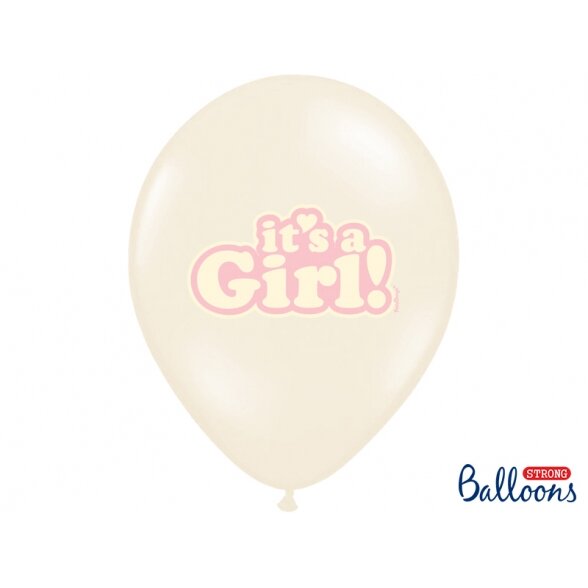 Balionas "It's a girl", kreminės spalvos 30 cm