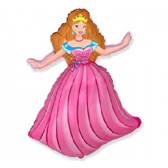 Balionas Princesė, 99 cm x 69 cm, rožinės spalvos