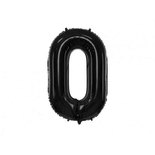 Balionas skaičius 0, juodos spalvos, 86 cm