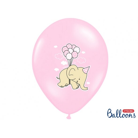 Balionas su drambliuku, rožinis 30 cm