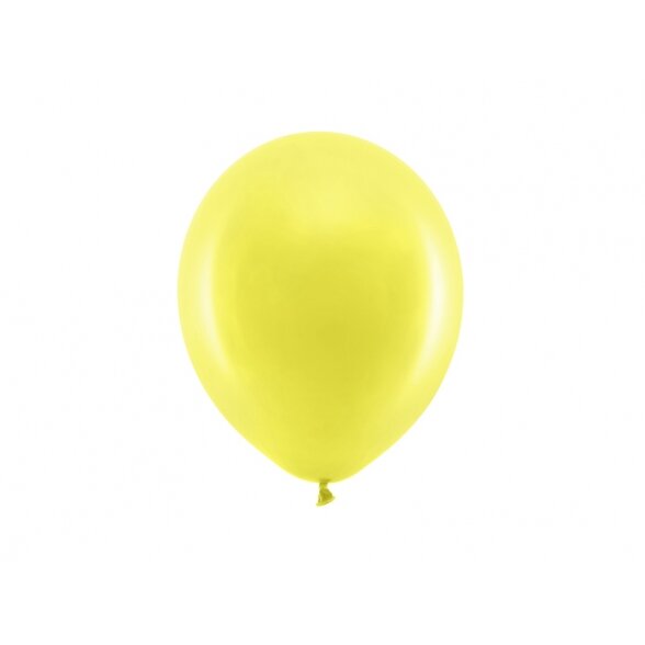 Balionas Eco Partydeco, su metalo blizgesiu, sodriai geltonos spalvos, 30cm