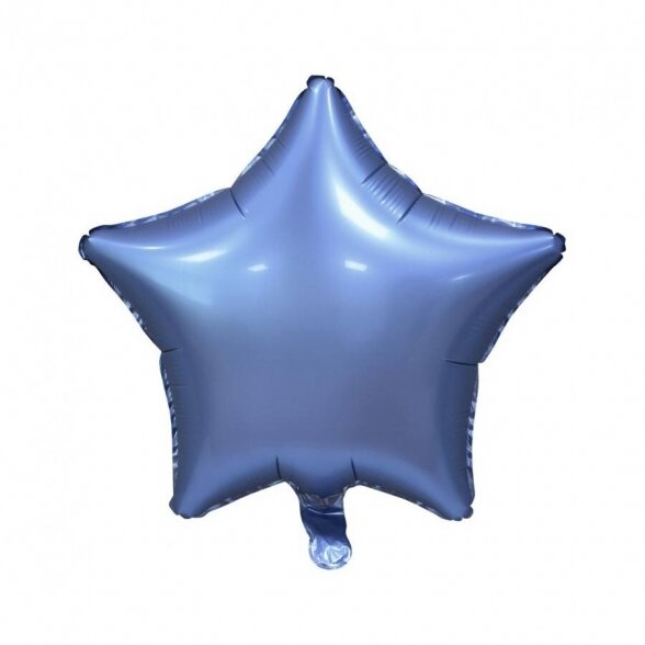 Balionas Žvaigždė,  45 cm, delfino mėlynumo spalvos su satino blizgesiu