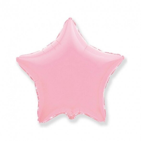 Balionas Žvaigždė,  45 cm, šviesiai rožinės spalvos su satino blizgesiu