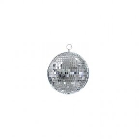 Rutulys Disco Partydeco, 20 cm, sidabro spalvos veidrodėlių mozaika, nuomos kaina 3 paroms