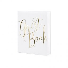 Svečių knyga Guest book, balta su aukso spalva, 19сm x 25cm