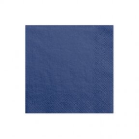 Servetėlės su lengvai įspaustu raštu kontūre, tamsiai mėlyna (navy blue) spalva, 33сm x 33cm