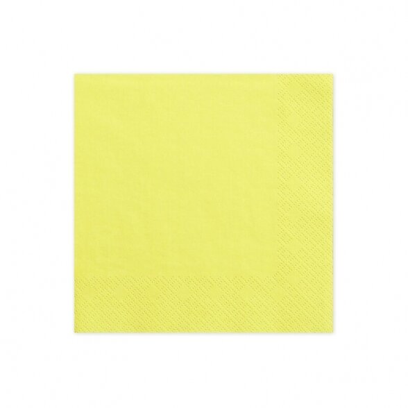 Servetėlės su lengvai įspaustu raštu kontūre, geltona spalva, 33cm x 33cm