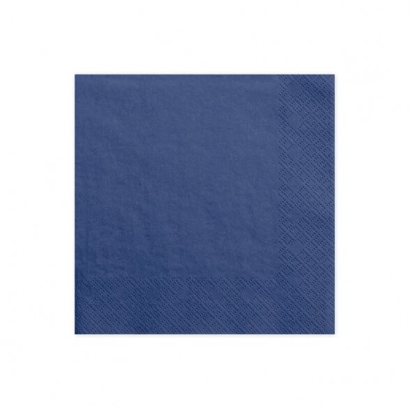 Servetėlės su lengvai įspaustu raštu kontūre, tamsiai mėlyna (navy blue) spalva, 33сm x 33cm