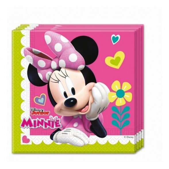 Servetėlės tema Minnie, mickey mouse, rožinės spalvos 20vnt. pakuotė