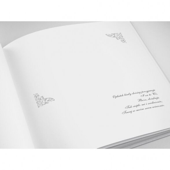 Svečių knyga IHS pirmajai komunijai, lenkų kalba, balta spalva, 20,5cm x 20,5cm 3