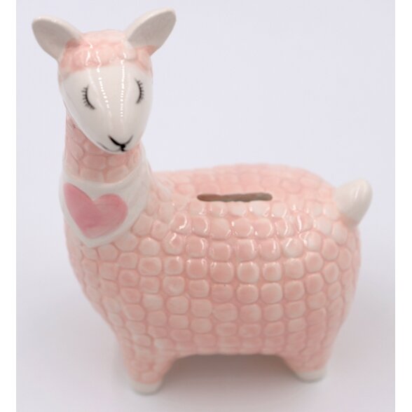 Taupyklė "Lama", rožinė, porcelianas, 25cm x 16cm