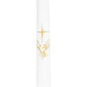 Žvakė krikštynoms "Aukso balandis", 2,2cm x 30cm 1